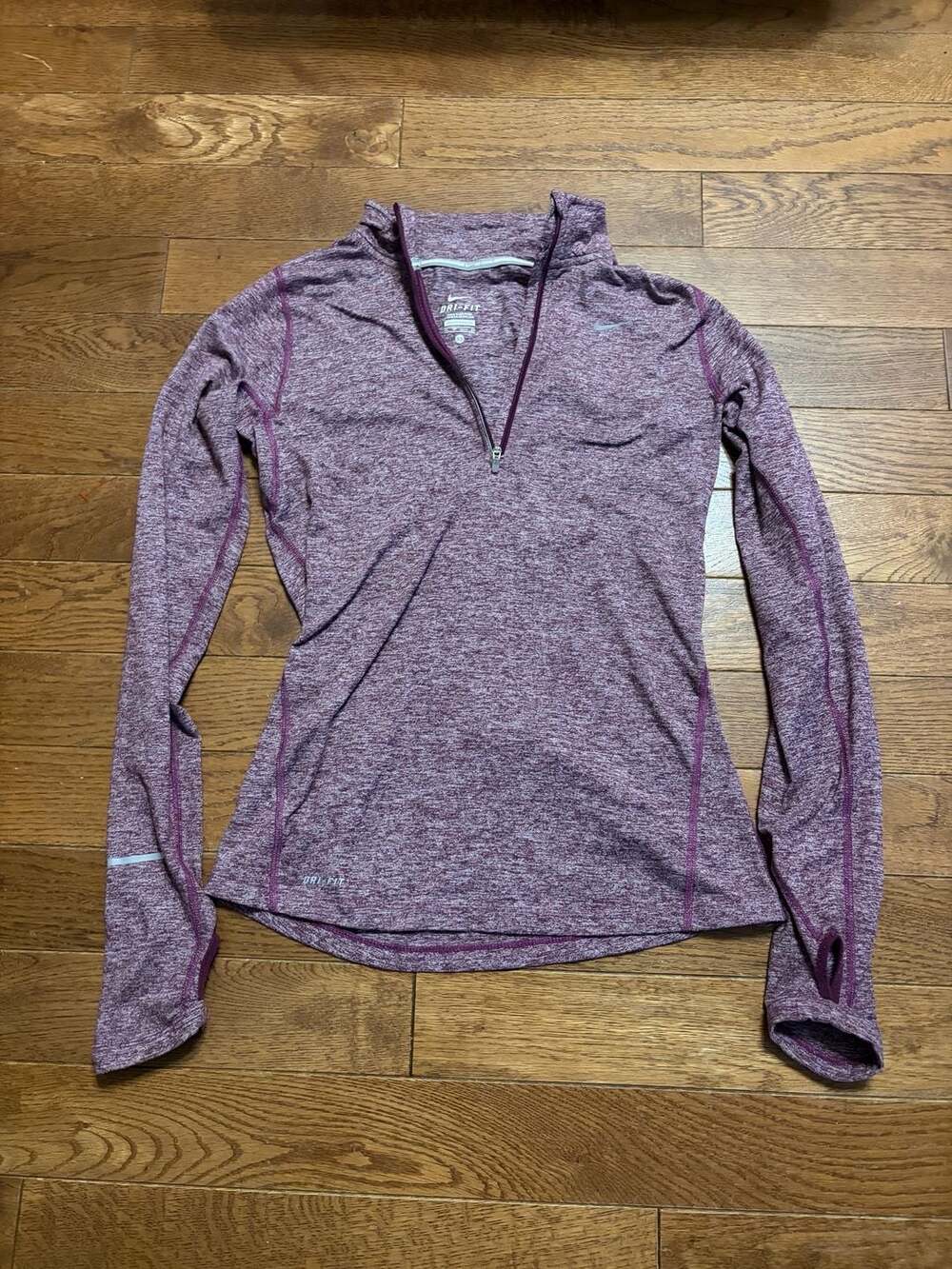 Nike Dri-Fit Quarter Zip Running Top Size XS Burgundy Pullover